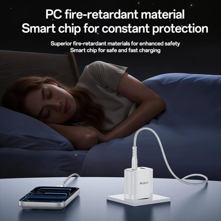Chargeur rapide Yesido PD45W double interface USB et Type-C, prise UE, prise RU, prise US