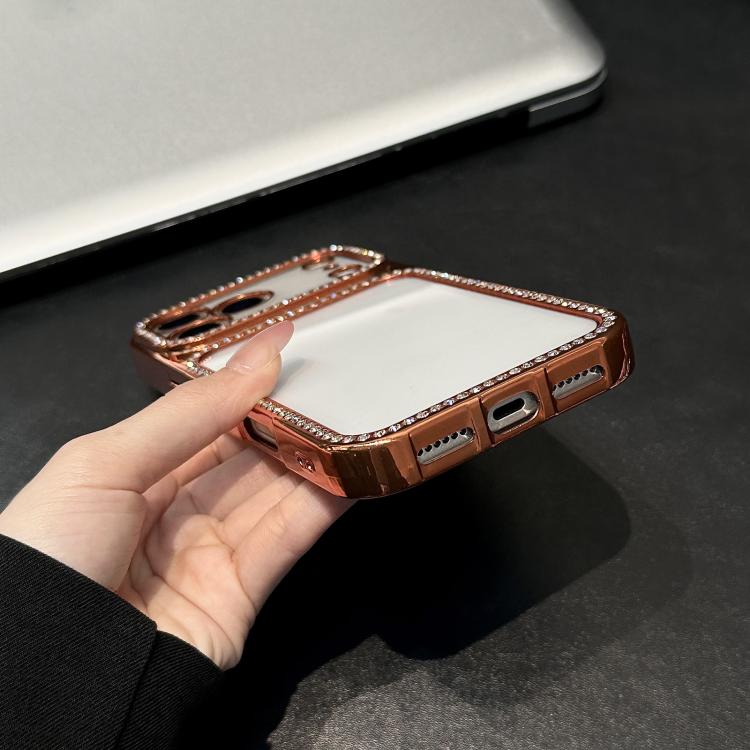 Electroplating PC Hybrid TPU Rhinestone Phone Case, For iPhone 17 Pro Max, For iPhone 17 Pro