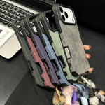 Étui de téléphone en similicuir suédé avec corde en peluche lapin sérigraphiée, Pour iPhone 17 Pro Max, Pour iPhone 17 Pro, Pour iPhone 17, Pour iPhone 16 Pro Max, Pour iPhone 16 Pro, Pour iPhone 16, Pour iPhone 15 Pro Max, Pour iPhone 15 Pro