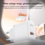 Chargeur simple interface USB 18W Yesido avec câble USB vers Type-C, prise UE, prise UK, prise US