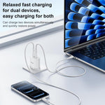 Chargeur rapide double Type-C Yesido PD45W avec câble Type-C vers Type-C, prise US, prise EU, prise UK