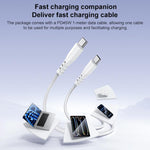 Chargeur rapide double Type-C Yesido PD45W avec câble Type-C vers Type-C, prise US, prise EU, prise UK