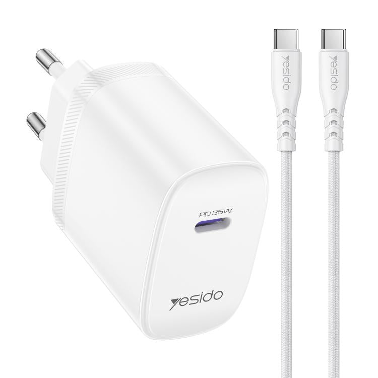 Yesido YC107 PD35W Ensemble chargeur rapide avec port unique USB-C / Type-C et câble Type-C vers Type-C, YC107