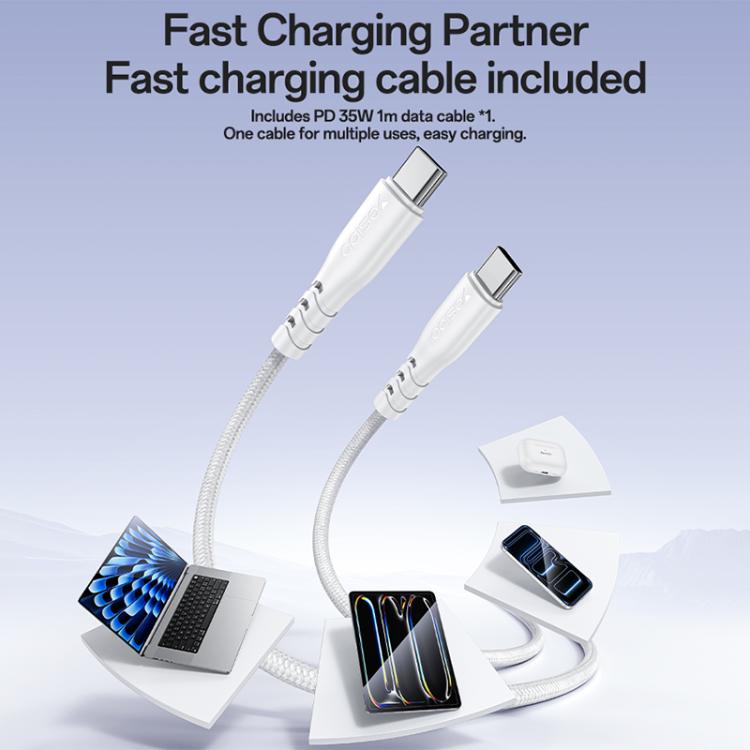 Yesido YC107 PD35W Ensemble chargeur rapide avec port unique USB-C / Type-C et câble Type-C vers Type-C, YC107