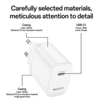 Yesido YC107 PD35W Ensemble chargeur rapide avec port unique USB-C / Type-C et câble Type-C vers Type-C, YC107