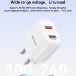 Yesido YC17U Chargeur double port USB 12W 2.4A avec câble de données USB vers Type-C 1m, YC17U