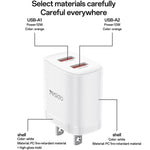 Yesido YC17U Chargeur double port USB 12W 2.4A avec câble de données USB vers Type-C 1m, YC17U