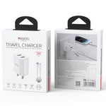 Yesido YC17U Chargeur double port USB 12W 2.4A avec câble de données USB vers Type-C 1m, YC17U