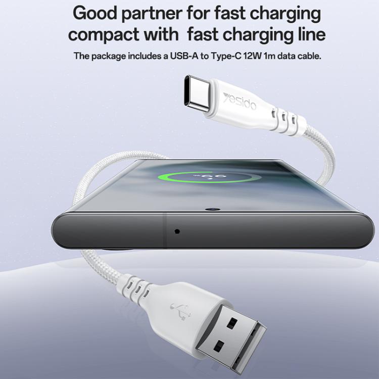 Yesido YC17U Chargeur double port USB 12W 2.4A avec câble de données USB vers Type-C 1m, YC17U