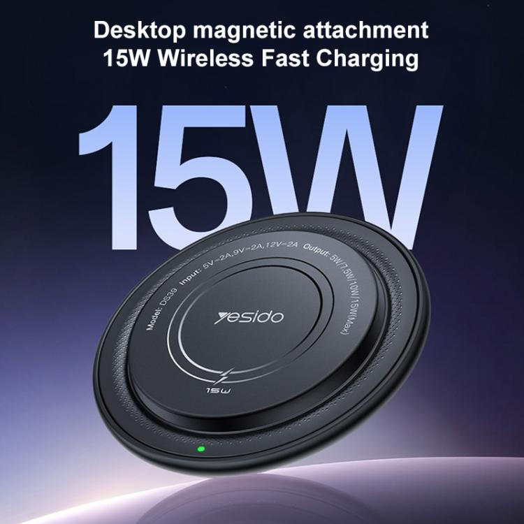 Yesido DS39 15W Desktop Pad Magnetic Wireless Charger, DS39