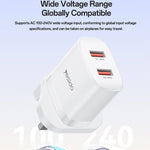 Yesido YC150 12W 2.4A Chargeur Mural Double Port USB avec Câble de Données USB vers Type-C 1m, YC150