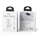 Yesido YC150 12W 2.4A Chargeur Mural Double Port USB avec Câble de Données USB vers Type-C 1m, YC150