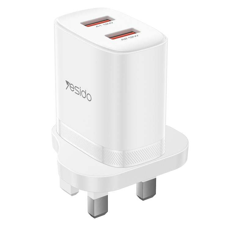 Yesido YC150 12W 2.4A Chargeur Mural Double Port USB avec Câble de Données USB vers Type-C 1m, YC150