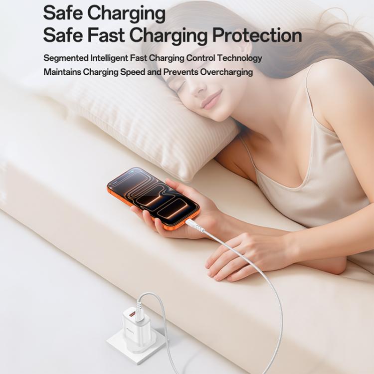 Yesido YC150 12W 2.4A Chargeur Mural Double Port USB avec Câble de Données USB vers Type-C 1m, YC150
