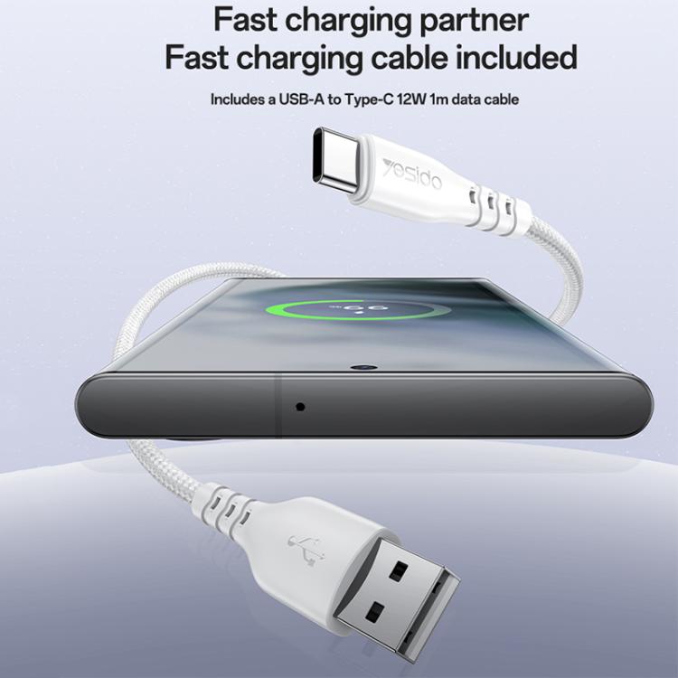 Yesido YC150 12W 2.4A Chargeur Mural Double Port USB avec Câble de Données USB vers Type-C 1m, YC150