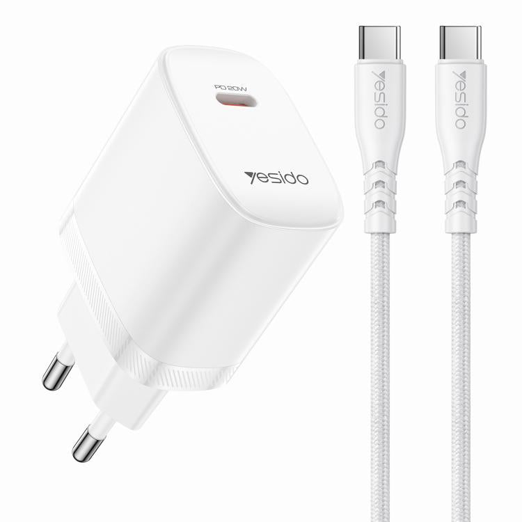 Chargeur Yesido YC105 PD20W Type-C avec câble de données Type-C vers Type-C de 1 m, YC105