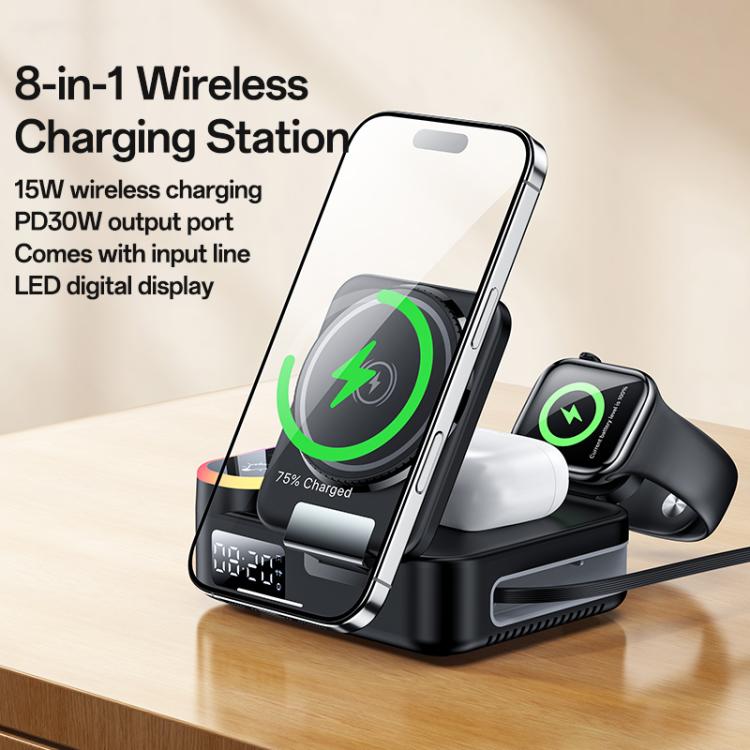 Yesido DS38 Station de charge magnétique sans fil 8-en-1 65W avec câble télescopique, DS38