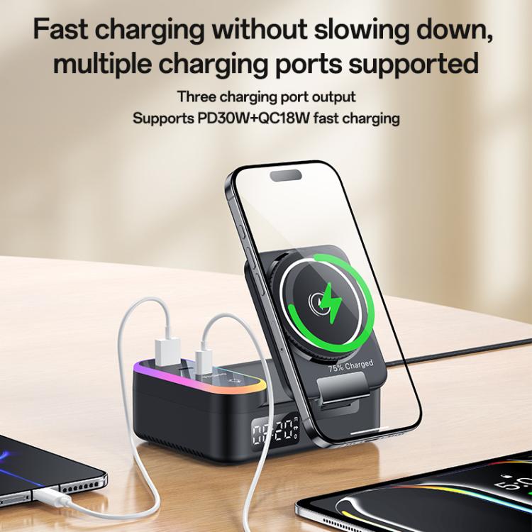 Yesido DS38 Station de charge magnétique sans fil 8-en-1 65W avec câble télescopique, DS38