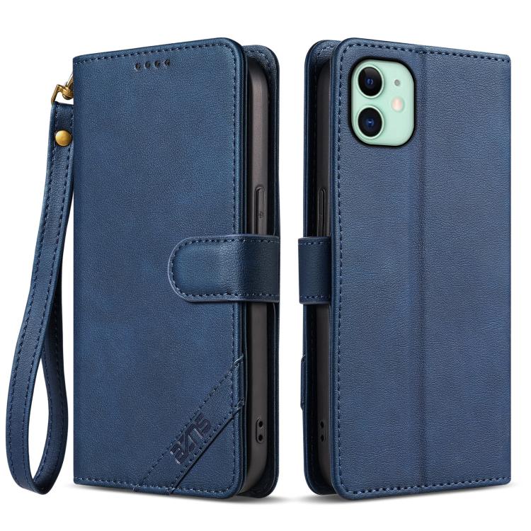 AZNS A2 Series Tri-Card Wallet RFID Vegan Leather Phone Case with Strap, For iPhone 13 Pro, For iPhone 13, For iPhone 12, For iPhone 12 Pro Max, For iPhone 12 Pro, For iPhone 11 Pro Max, For iPhone 11, For iPhone 11 Pro