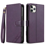 AZNS A2 Series Tri-Card Wallet RFID Vegan Leather Phone Case with Strap, For iPhone 13 Pro, For iPhone 13, For iPhone 12, For iPhone 12 Pro Max, For iPhone 12 Pro, For iPhone 11 Pro Max, For iPhone 11, For iPhone 11 Pro