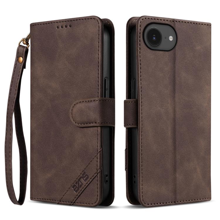AZNS A2 Series Tri-Card Wallet RFID Vegan Leather Phone Case with Strap, For iPhone 17e / 16e, For iPhone 17 Pro Max, For iPhone 17 Pro, For iPhone 17, For iPhone Air, For iPhone 16 Pro Max, For iPhone 16 Pro, For iPhone 16 Plus, For iPhone 16