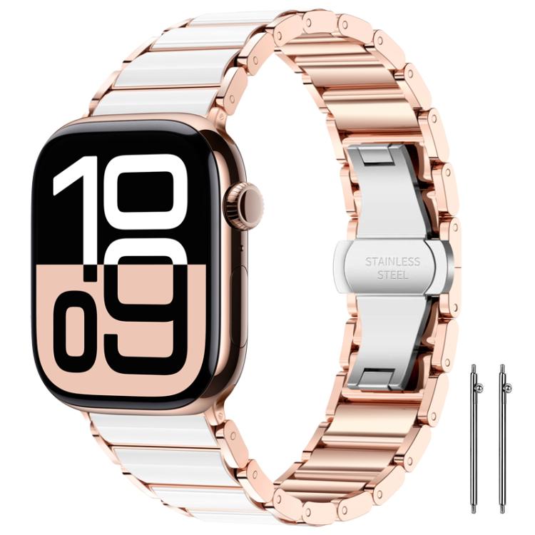 Bracelet de montre xDfind en céramique et acier inoxydable, pour Apple Watch 42 / 44 / 45 / 46 / 49mm, pour Apple Watch 38 / 40 / 41 / S11 42mm