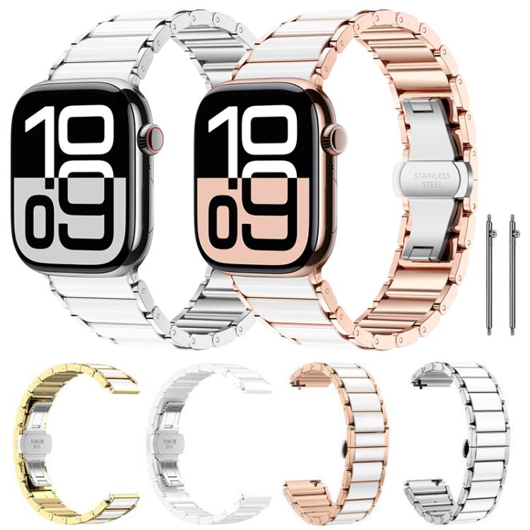 Bracelet de montre xDfind en céramique et acier inoxydable, pour Apple Watch 42 / 44 / 45 / 46 / 49mm, pour Apple Watch 38 / 40 / 41 / S11 42mm