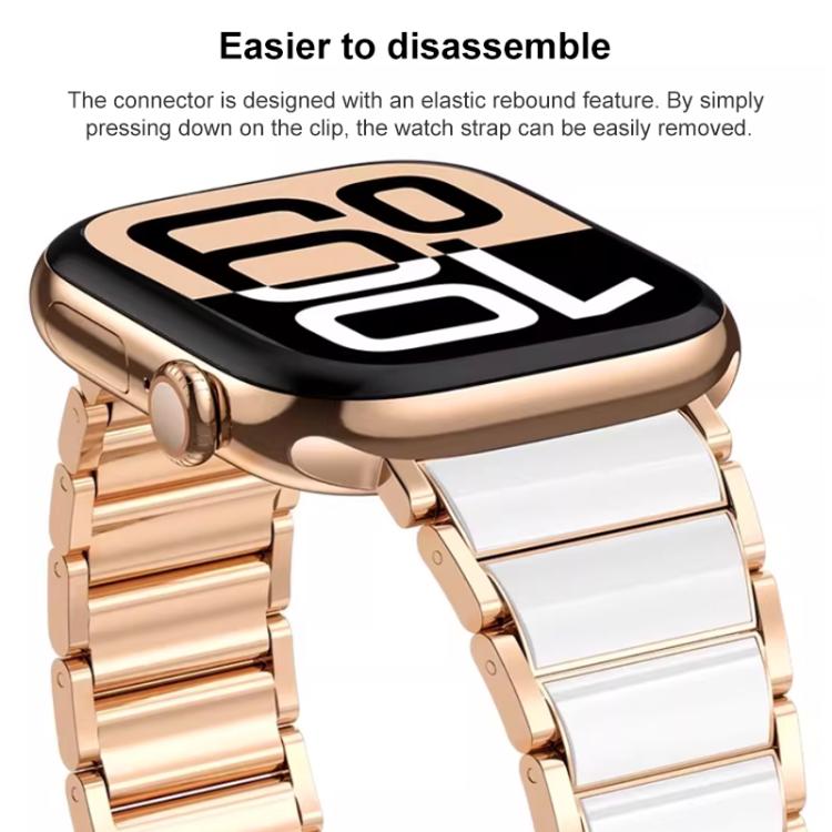 Bracelet de montre xDfind en céramique et acier inoxydable, pour Apple Watch 42 / 44 / 45 / 46 / 49mm, pour Apple Watch 38 / 40 / 41 / S11 42mm