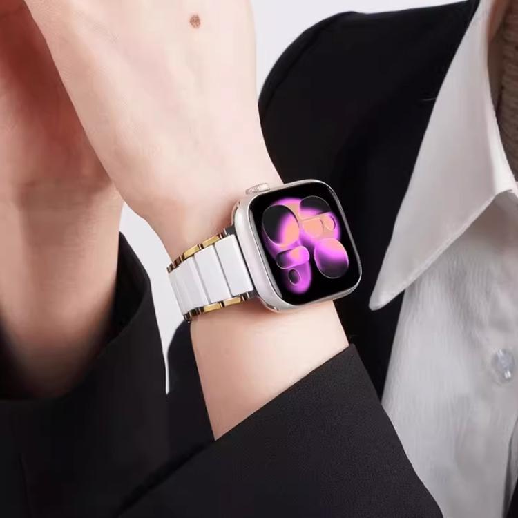 Bracelet de montre xDfind en céramique et acier inoxydable, pour Apple Watch 42 / 44 / 45 / 46 / 49mm, pour Apple Watch 38 / 40 / 41 / S11 42mm