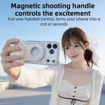 Support de prise de vue magnétique pour smartphone, poignée, trépied, pince sur le support de téléphone, poignée unique, avec lumière d'appoint