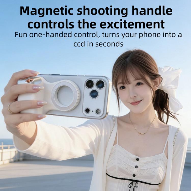 Support de prise de vue magnétique pour smartphone, poignée, trépied, pince sur le support de téléphone, poignée unique, avec lumière d'appoint