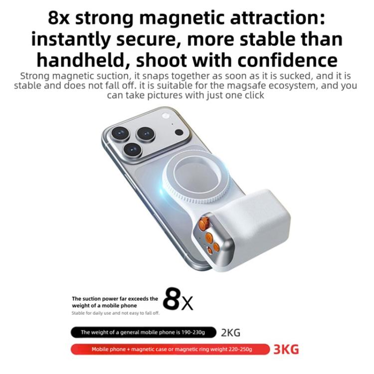 Support de prise de vue magnétique pour smartphone, poignée, trépied, pince sur le support de téléphone, poignée unique, avec lumière d'appoint