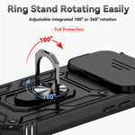 Étui de téléphone magnétique XDcase avec support d'anneau et protection de caméra coulissante, pour iPhone 17 Pro Max, pour iPhone 17 Pro, pour iPhone 17, pour iPhone Air