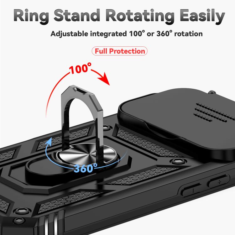 Étui de téléphone magnétique XDcase avec support d'anneau et protection de caméra coulissante, pour iPhone 17 Pro Max, pour iPhone 17 Pro, pour iPhone 17, pour iPhone Air
