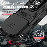 Étui de téléphone magnétique XDcase avec support d'anneau et protection de caméra coulissante, pour iPhone 17 Pro Max, pour iPhone 17 Pro, pour iPhone 17, pour iPhone Air