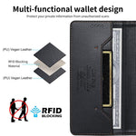 Étui de téléphone Dierfeng en cuir végétalien magnétique RFID, pour iPhone 16, pour iPhone 15 Pro Max, pour iPhone 15 Pro, pour iPhone 15 Plus, pour iPhone 15, pour iPhone 14 Plus, pour iPhone 14 / 13, pour iPhone 14 Pro