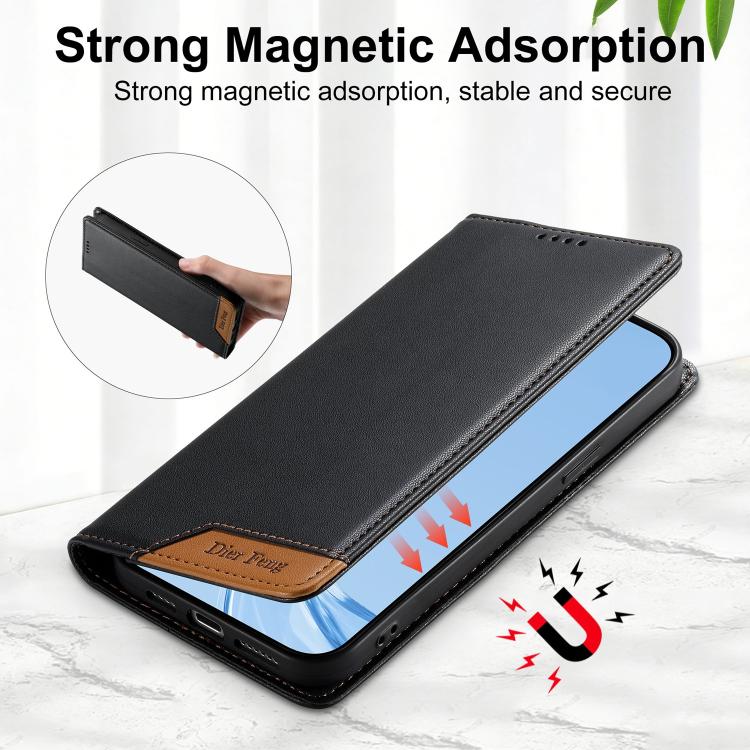 Étui de téléphone Dierfeng en cuir végétalien magnétique RFID, pour iPhone 16, pour iPhone 15 Pro Max, pour iPhone 15 Pro, pour iPhone 15 Plus, pour iPhone 15, pour iPhone 14 Plus, pour iPhone 14 / 13, pour iPhone 14 Pro