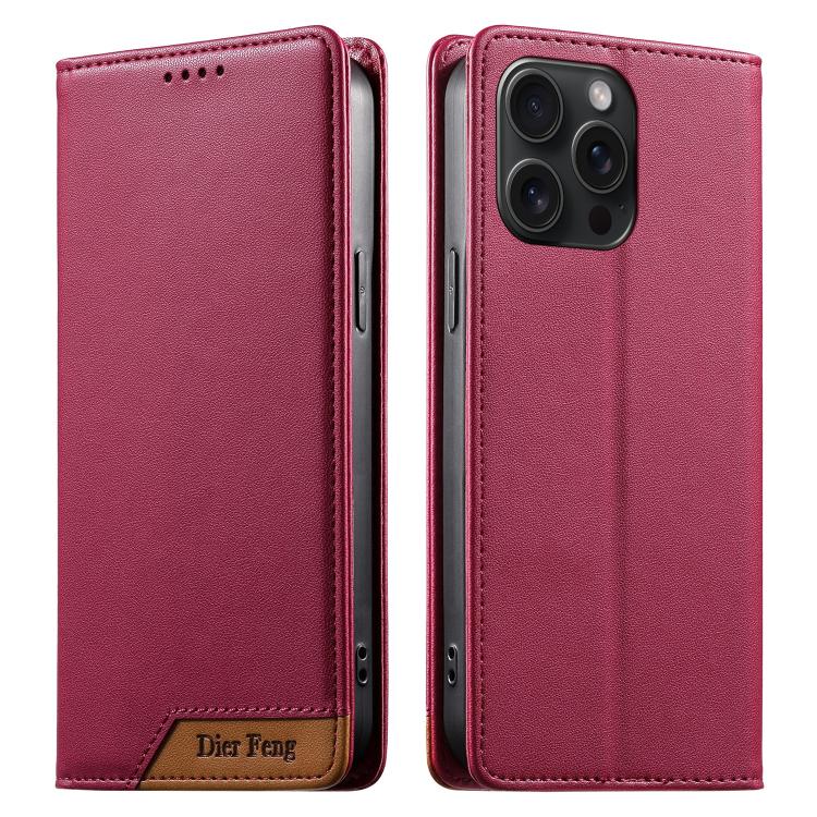 Étui de téléphone Dierfeng en cuir végétalien magnétique RFID, pour iPhone 16, pour iPhone 15 Pro Max, pour iPhone 15 Pro, pour iPhone 15 Plus, pour iPhone 15, pour iPhone 14 Plus, pour iPhone 14 / 13, pour iPhone 14 Pro