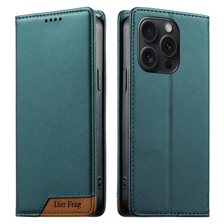 Étui de téléphone Dierfeng en cuir végétalien magnétique RFID, pour iPhone 16, pour iPhone 15 Pro Max, pour iPhone 15 Pro, pour iPhone 15 Plus, pour iPhone 15, pour iPhone 14 Plus, pour iPhone 14 / 13, pour iPhone 14 Pro