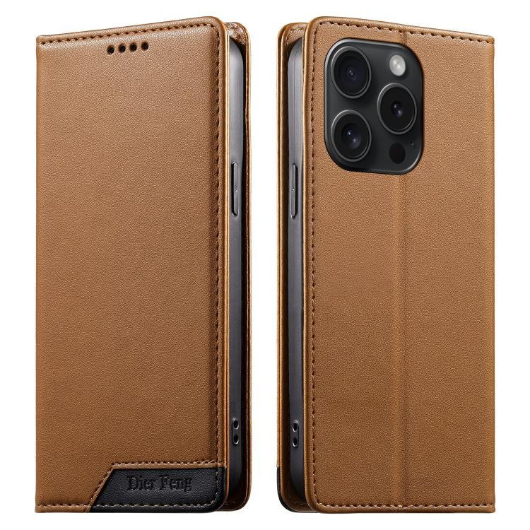Étui de téléphone Dierfeng en cuir végétalien magnétique RFID, pour iPhone 16, pour iPhone 15 Pro Max, pour iPhone 15 Pro, pour iPhone 15 Plus, pour iPhone 15, pour iPhone 14 Plus, pour iPhone 14 / 13, pour iPhone 14 Pro