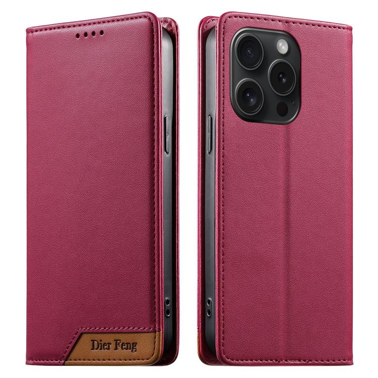 Étui de téléphone Dierfeng en cuir végétalien magnétique RFID, pour iPhone 16, pour iPhone 15 Pro Max, pour iPhone 15 Pro, pour iPhone 15 Plus, pour iPhone 15, pour iPhone 14 Plus, pour iPhone 14 / 13, pour iPhone 14 Pro