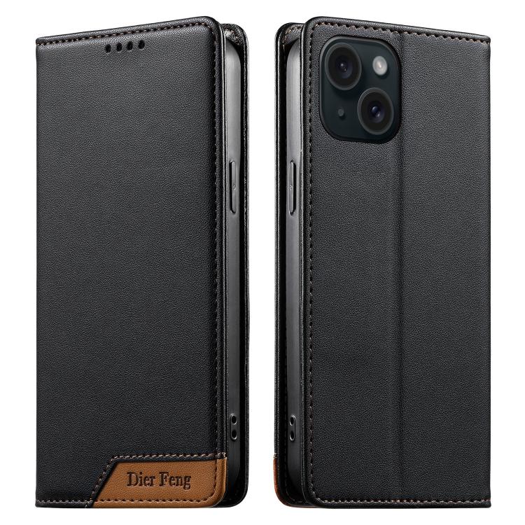 Étui de téléphone Dierfeng en cuir végétalien magnétique RFID, pour iPhone 16, pour iPhone 15 Pro Max, pour iPhone 15 Pro, pour iPhone 15 Plus, pour iPhone 15, pour iPhone 14 Plus, pour iPhone 14 / 13, pour iPhone 14 Pro