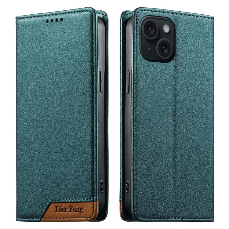 Étui de téléphone Dierfeng en cuir végétalien magnétique RFID, pour iPhone 16, pour iPhone 15 Pro Max, pour iPhone 15 Pro, pour iPhone 15 Plus, pour iPhone 15, pour iPhone 14 Plus, pour iPhone 14 / 13, pour iPhone 14 Pro