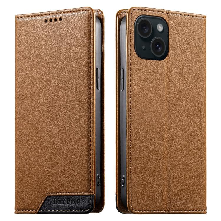 Étui de téléphone Dierfeng en cuir végétalien magnétique RFID, pour iPhone 16, pour iPhone 15 Pro Max, pour iPhone 15 Pro, pour iPhone 15 Plus, pour iPhone 15, pour iPhone 14 Plus, pour iPhone 14 / 13, pour iPhone 14 Pro
