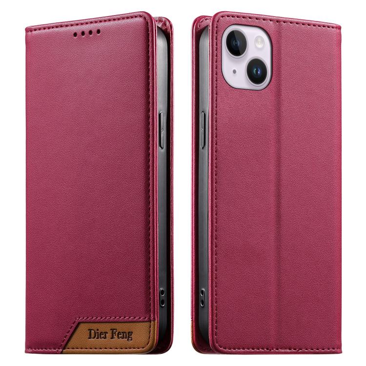 Étui de téléphone Dierfeng en cuir végétalien magnétique RFID, pour iPhone 16, pour iPhone 15 Pro Max, pour iPhone 15 Pro, pour iPhone 15 Plus, pour iPhone 15, pour iPhone 14 Plus, pour iPhone 14 / 13, pour iPhone 14 Pro