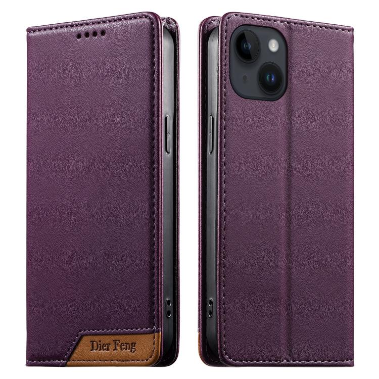 Étui de téléphone Dierfeng en cuir végétalien magnétique RFID, pour iPhone 16, pour iPhone 15 Pro Max, pour iPhone 15 Pro, pour iPhone 15 Plus, pour iPhone 15, pour iPhone 14 Plus, pour iPhone 14 / 13, pour iPhone 14 Pro