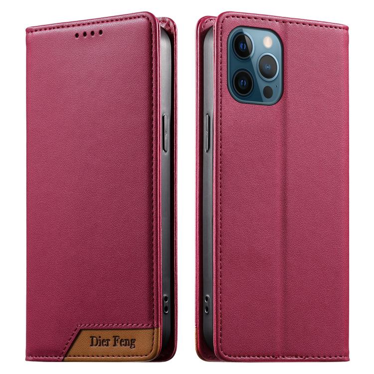 Coque de téléphone en cuir végan magnétique renforcé Dierfeng à assemblage, pour iPhone 14 Pro Max, iPhone SE 2022 / SE 2020 / 8 / 7, iPhone 13 Pro Max, iPhone 13 Pro, iPhone 13 mini, iPhone 12 / 12 Pro, iPhone 12 Pro Max, iPhone 12 mini