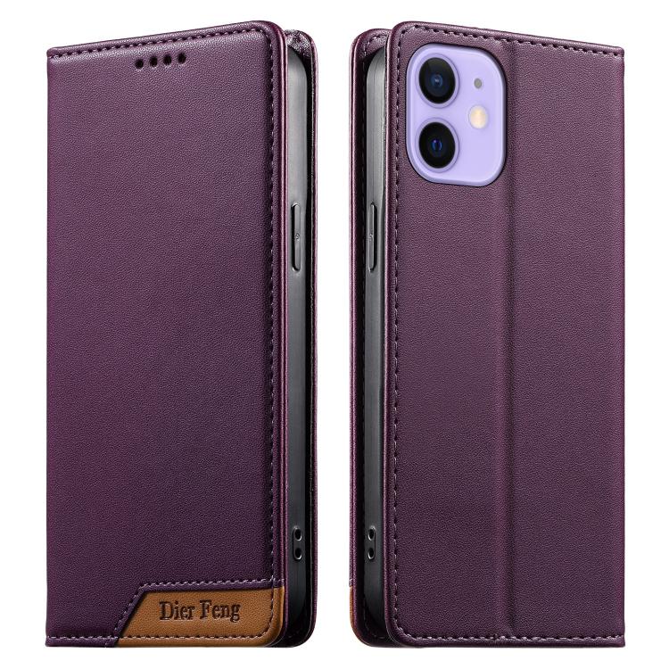 Coque de téléphone en cuir végan magnétique renforcé Dierfeng à assemblage, pour iPhone 14 Pro Max, iPhone SE 2022 / SE 2020 / 8 / 7, iPhone 13 Pro Max, iPhone 13 Pro, iPhone 13 mini, iPhone 12 / 12 Pro, iPhone 12 Pro Max, iPhone 12 mini