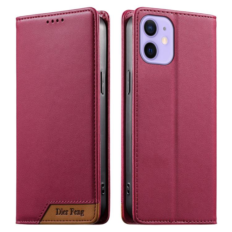 Coque de téléphone en cuir végan magnétique renforcé Dierfeng à assemblage, pour iPhone 14 Pro Max, iPhone SE 2022 / SE 2020 / 8 / 7, iPhone 13 Pro Max, iPhone 13 Pro, iPhone 13 mini, iPhone 12 / 12 Pro, iPhone 12 Pro Max, iPhone 12 mini