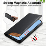Coque de téléphone en cuir végétalien Dierfeng Splicing Strong Magnetic RFID, pour iPhone 11 Pro Max, pour iPhone 11, pour iPhone 11 Pro, pour iPhone X / XS, pour iPhone XR, pour iPhone XS Max, pour iPhone 8 Plus / 7 Plus